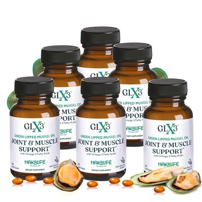 GLX3 Extra Strength Green Lipped Mussel Oil Capsules - Long-Lasting Joint Comfort Supplement - Support for Aches, Soreness - Naturally Rich in Omega 3 & Chondroitin Sulfate 6 Pack