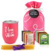 Gifts For Mom - Tea Lovers Gift Basket, Set Includes Temperature Retention Cup 12 Special Blend Teabags & Honey Presented in Beautiful Gift Bag For Mothers Day, Birthday, Get Well, Thinking of You Care Package view 1