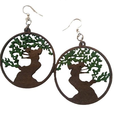 Bonsai Tree Earrings as Unique Bonsai Lover Gift