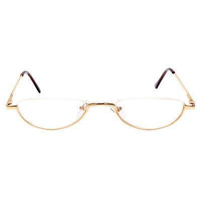 Fuaisi Vintage Alloy Half Moon Classic Reading Glasses Men And Women Half Frame Slim Glasses (Gold, 100)