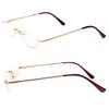 Fuaisi Vintage Alloy Half Moon Classic Reading Glasses Men And Women Half Frame Slim Glasses (Gold, 100) view 3