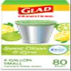 Glad Small Trash Bags 4 Gallon, Febreze Sweet Citron & Lime Garbage Bags, Odor Resistant with Drawstring, 80 Count view 1