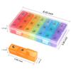 Weekly Pill Organizer,3-Times-A-Day 7 Day Pill Box Large Compartments Moisture-Proof Pill Case Medication Reminder Portable Travel Container for Vitamins Fish Oil Compartments Supplements view 2