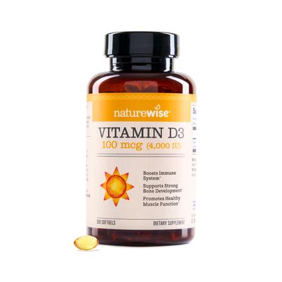NatureWise Vitamin D3 4000iu (100 mcg) 1-Year Supply for Immune Support, Healthy Muscle Function, and Bone Health - Non-GMO, Gluten-Free in Organic Extra Virgin Olive Oil, (Mini Softgel), 360 Count