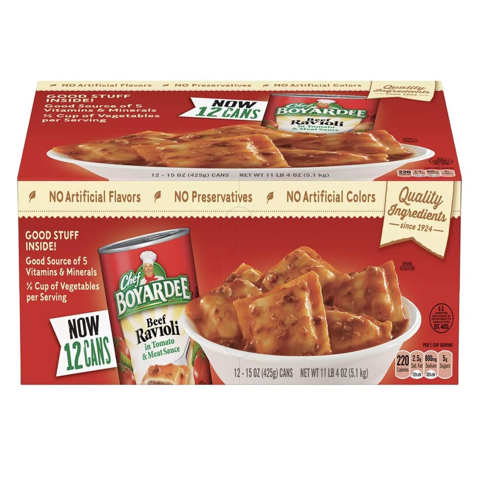 A Product of Chef Boyardee Beef Ravioli (15 oz., 12 pk.)