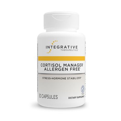Integrative Therapeutics Cortisol Manager Allergen Free - Adrenal Health Support Supplement for Healthy Stress Response* - Vegan, Non-Dairy & Gluten-Free - 30 Capsules (15 Servings)