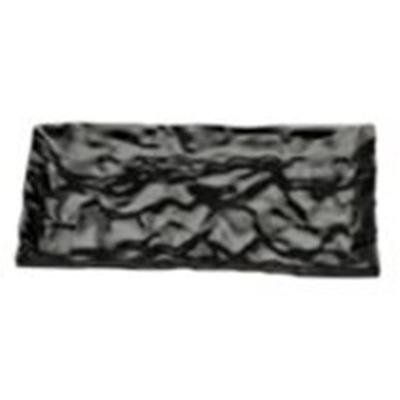 Black 5 x 10 3/4 Inch Black Contemplate Plastic Rectangle Plates - Case of 25