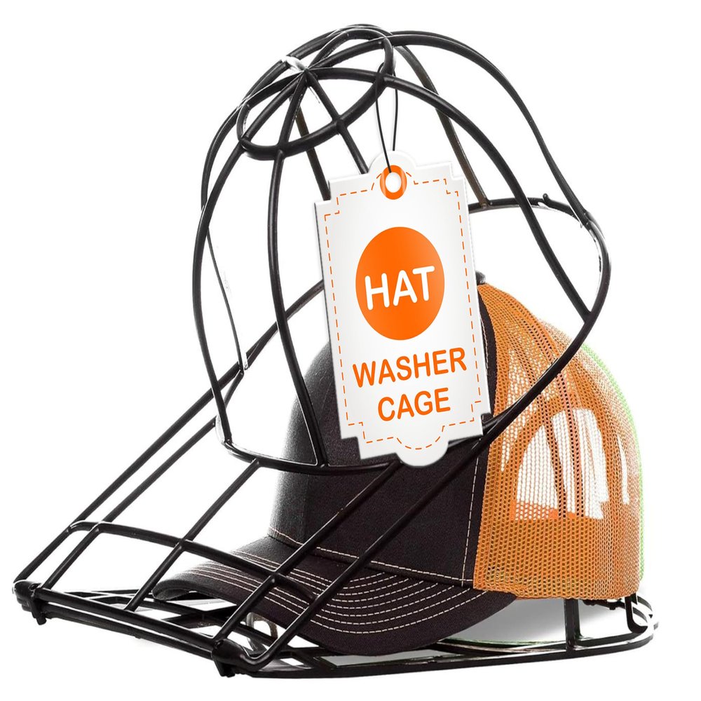BallcapBuddy Hat Washer for Washing Machine, Cap Washer, Baseball Cap Washers, Baseball Hat Cleaner/Cleaning Protector (Black (1-Pack))