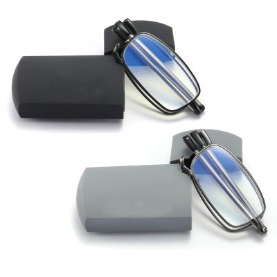 sevenplus 2 Pack Reading Glasses Blue Light Blocking, Anti UV Glare, Foldable Computer Spring Hinge Readers for Women Man 2.0X