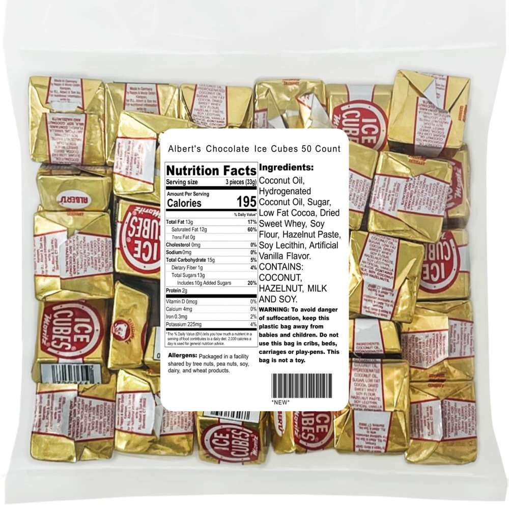 Albert's Chocolate Ice Cubes 50 Count