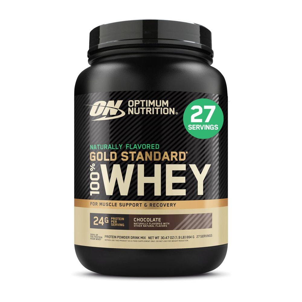 Optimum Nutrition Gold Standard 100% Whey Protein Powder, Naturally Flavored Chocolate, 27 Servings (Packaging May Vary)