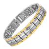 Willis Judd Mens Titanium Magnetic Bracelet Magnetic Bracelets for Men Adjustable Bracelet Length with Sizing Tool (Gold Silver) view 1