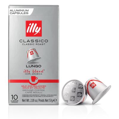 Illy Espresso Compatible Capsules - Single-Serve Coffee Capsules & Pods - Classico Lungo Roast - Notes Of Caramel, Orange Blossom & Jasmine Coffee Pods - For Nespresso Coffee Machines  10 Count
