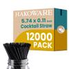 [12000 COUNT] CORNSTRAW 5" Short Cocktail Straws, Black PLA Cornstarch Plastic-Free Disposable Small Drink Stirrer, Swizzle, mixer, for Cold Drinks, whiskey, Bar, Club, Party view 1