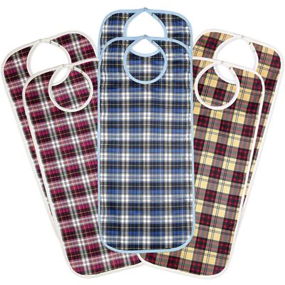 Adult Bibs for Eating  6 Pack Washable Reusable Waterproof Clothing Protectors  Large Adult Bibs for Men & Women  Senior and Elderly Care