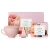 Tea Forte Jardin 3-Piece Premium Tea Gift Set with Rose Pink Cafe Cup with Lid, Tea Tray and 10 Assorted 2 of Each Variety Organic Handcrafted Pyramid Infuser Tea Bags view 1