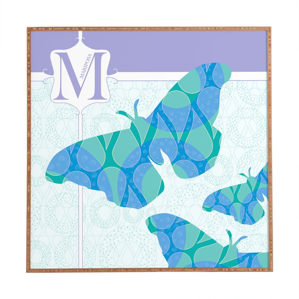 Deny Designs Jennifer Hill, Miss Mariposa, Framed Wall Art, Medium, 20" x 20"