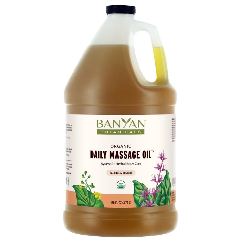Banyan Botanicals Daily Massage Oil Organic Ayurvedic Massage Oil Balancing and Grounding 128 oz Non GMO Sustainably Sourced