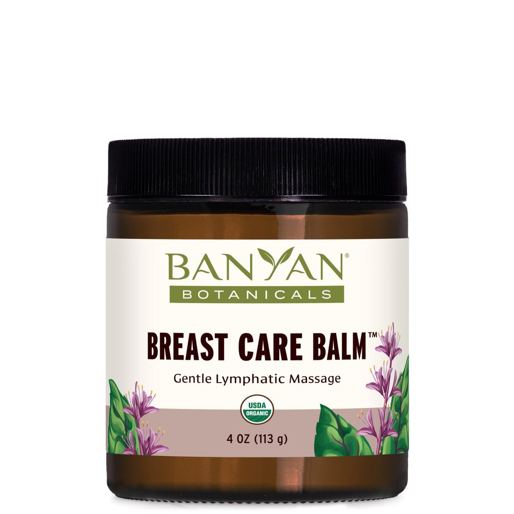 Banyan Botanicals Breast Care Balm Organic Herbal Salve with Tulsi & Palmarosa for Lymph Massage & Breast Health Promotes Healthy Circulation 4 oz Non GMO Sustainably Sourced Petroleum Free