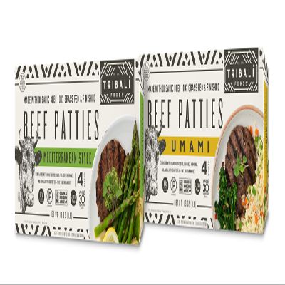 TRIBAL Foods - NAE 100% Grass-Fed Patties, 12 Boxes - 4 Patties per Box (48 Patties) (6 Mediterranean Style Beef + 6 Umami Beef)