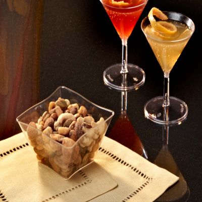 EMI 120 Disposable Plastic Bowls Clear Bowls Square Wave Serving Bowls 5 oz Dessert Ice Cream Wedding Party Bowl