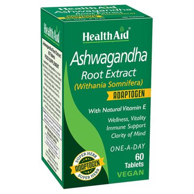 HealthAid Ashwagandha 350mg (15:1 Root Extract) Standardized Vegan Adaptogen Supplement for Stress Response, Focus, Energy & Restful Sleep | Once-Daily Tablet