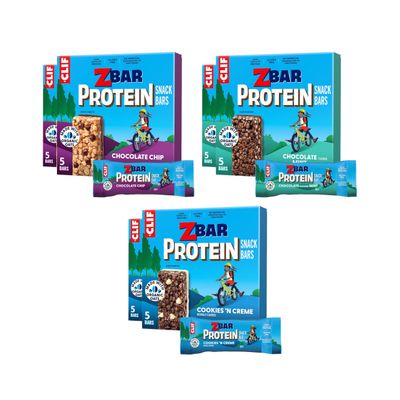 Zbar Protein - Chocolate Chip, Chocolate Mint, and Cookies 'n Creme - Variety Pack - Crispy Snack Bars - Made with Organic Oats - Non-GMO - 5g Protein - Gluten Free Protein Bars (30 Pack)