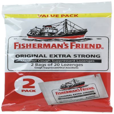 Fisherman's Friend Original Extra Strong Cough Suppressant Lozenges, 20 Count (Pack of 2)
