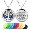 Aromatherapy Essential Oil Diffuser Necklace Tree of Life Pattern Stainless Steel Locket Pendant view 1