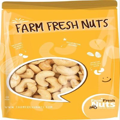 Dry Roasted Cashews Salted | Baked In Small Batches for added freshness | Without Oil | Perfectly Crunchy Naturally Delicious (2 LBs) By Farm Fresh Nuts Brand