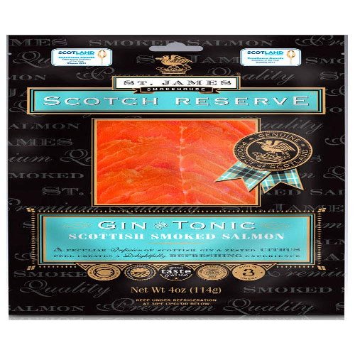 St. James Smokehouse Scotch Reserve Smoked Salmon Infused with Gin & Tonic 8 oz, Pink In Color