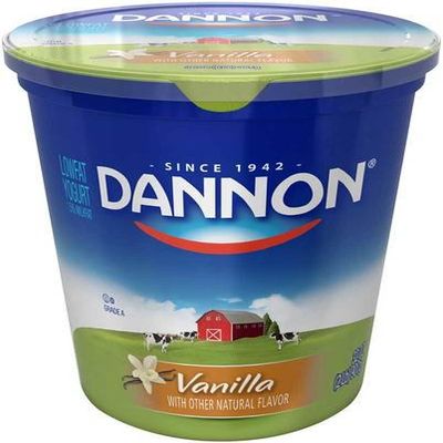 Dannon All Natural Quart Vanilla Lowfat Yogurt, 32 Ounce -- 6 per case.