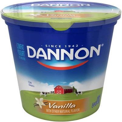 Dannon All Natural Quart Vanilla Lowfat Yogurt, 32 Ounce -- 6 per case.