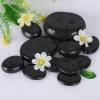 20Pcs/Set Massage Stones, Hot Rock Massages, Black Basalt Oval Shape Hot Stones for Essential Oil Pedicure & Body Relaxation view 2