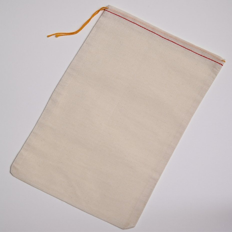 Celestial Gifts Muslin Bags with Drawstring 10pcs, 8x12 - Large Drawstring Bags Bulk - For Shoes, Parts,Gifts, Party Favors and DIY Crafts - 100% Cotton - Made in USA - (Red Hem & Orange Drawstring)