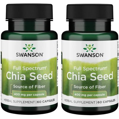 Swanson Full Spectrum Chia Seed 400 Milligrams 60 Capsules (2 Pack)