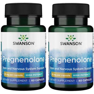Swanson High Potency Pregnenolone 25 Milligrams 60 Capsules (2 Pack)