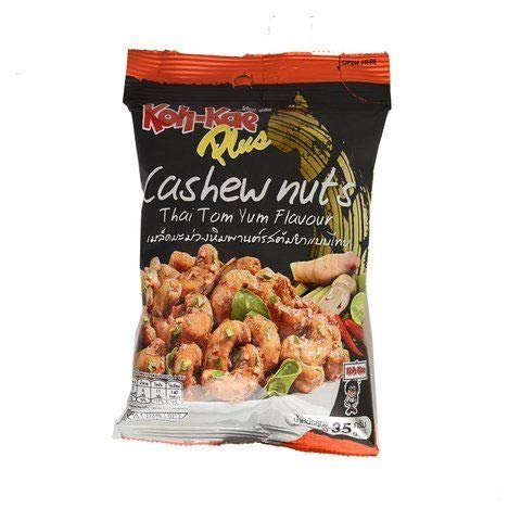 Koh-Kae Brand, Cashew Nuts Thai Tom Yum Flavor, net weight 30 gram X 4 Packs