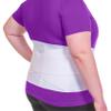 BraceAbility Women's Back Brace for Female Lower Back Pain - Lightweight Soft White Elastic Lumbar Compression Support Belt is Discreet Under Clothes for Ladies, Nurses, Walking (XL) view 1