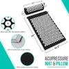 Sivan Back and Neck Pain Relief Acupressure Mat and Pillow Set, Chronic Back Pain Treatment - Relieves Your Stress of Lower Upper Back and Sciatic Pain - Black view 2
