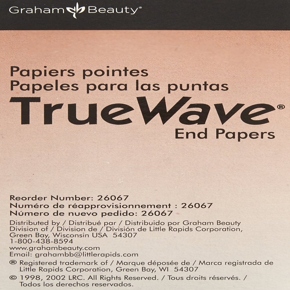 Graham Beauty Graham Truewave End Papers Jumbo,Box of 1000 Papers,white