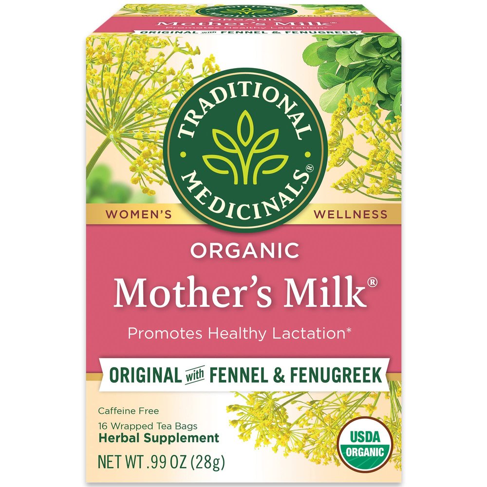 Traditional Medicinals Organic Mothers Milk Herbal Tea, Promotes Healthy Lactation, (Pack of 5) - 80 Tea Bags Total