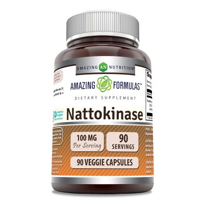 Amazing Formulas Nattokinase Supplement | 100 Mg (2000 FU Enzyme from Pure Nattokinase) | 90 Veggie Capsules | Non-GMO | Gluten-Free | Made in USA
