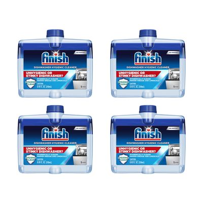 Finish Dual Action Dishwasher Cleaner: Fight Grease & Limescale, Fresh 8.45 oz.(Pack of 4)