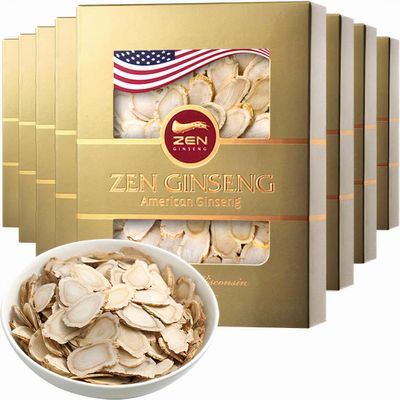 8 Boxes of American Wisconsin Ginseng Slice (4oz/Box) 32oz Total  Performance & Mental Health for Men & Women