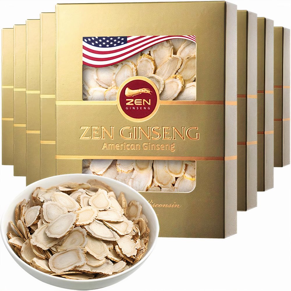 8 Boxes of American Wisconsin Ginseng Slice (4oz/Box) 32oz Total  Performance & Mental Health for Men & Women