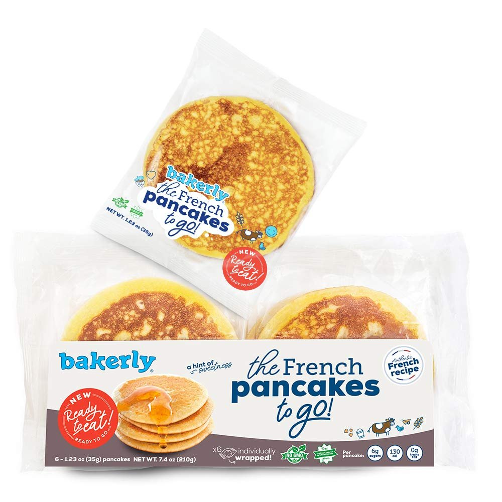 bakerly French Pancakes To-Go! Non GMO, No Artificial Flavors and Colors, 1.23 Ounce (Pack of 48 Pancakes To-Go!)