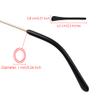 6 Pairs Temple Tips for Eyeglasses Thin (1.0 mm to 1.5 mm) Metal Temple Covers Anti-slip Silicone Glasses Earpieces Ear Sock Cushion Pieces Replacement - Black view 2