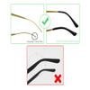 6 Pairs Temple Tips for Eyeglasses Thin (1.0 mm to 1.5 mm) Metal Temple Covers Anti-slip Silicone Glasses Earpieces Ear Sock Cushion Pieces Replacement - Black view 3