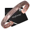 MagEnergy Copper Bracelets for Women, 99.9% Pure Copper Vintage Flower Magnetic Bangle with 3500 Gauss Magnets,6.8" Adjustable Cuff Jewelry Box view 1
